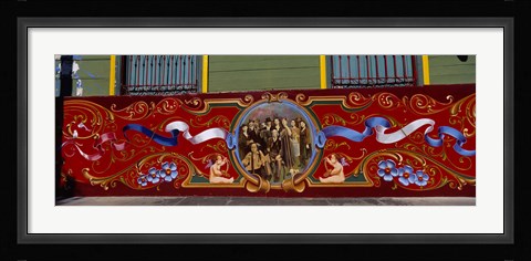 Framed Close-Up Of A Painting On A Window, La Boca, Buenos Aires, Argentina Print