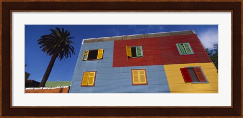Framed Low Angle View Of A Building, La Boca, Buenos Aires, Argentina Print