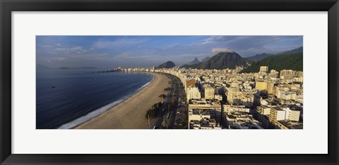 Framed High Angle View Of The Beach, Copacabana Beach, Rio De Janeiro, Brazil Print