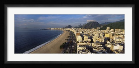 Framed High Angle View Of The Beach, Copacabana Beach, Rio De Janeiro, Brazil Print