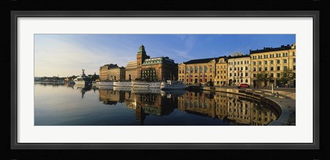 Framed Reflection Of Buildings On Water, Stockholm, Sweden Print