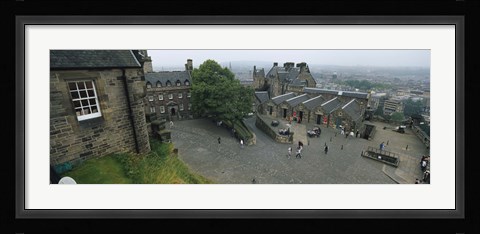 Framed High Angle View Of Tourists In A Castle, Edinburgh Castle, Edinburgh, Scotland, United Kingdom Print
