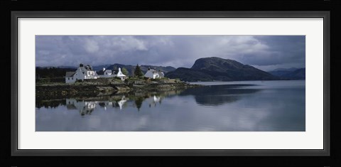 Framed Residential Structure On The Waterfront, Plockton, Highlands, Scotland, United Kingdom Print