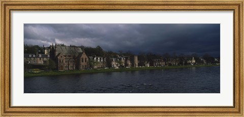 Framed Clouds Over Building On The Waterfront, Inverness, Highlands, Scotland, United Kingdom Print