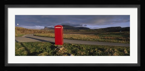 Framed Telephone Booth In A Landscape, Isle Of Skye, Highlands, Scotland, United Kingdom Print