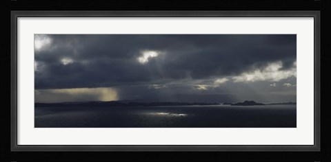 Framed Clouded Sky Over A Sea, Staffin Bay, Isle Of Skye, Scotland, United Kingdom Print