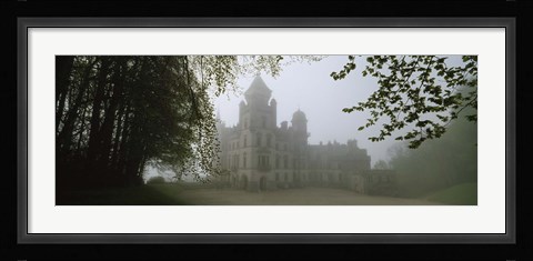 Framed Castle Covered With Fog, Dunrobin Castle, Highlands, Scotland, United Kingdom Print