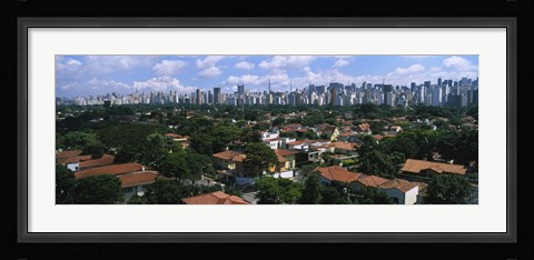 Framed High Angle View Of Buildings In A City, Sao Paulo, Brazil Print