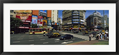 Framed Vehicles Moving On A Road, Buenos Aires, Argentina Print