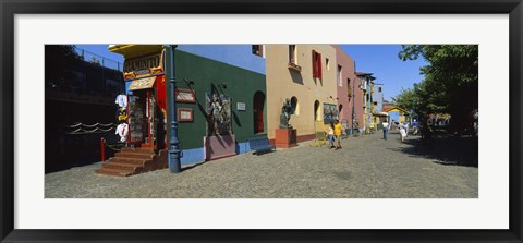 Framed Multi-Colored Buildings In A City, La Boca, Buenos Aires, Argentina Print
