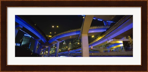 Framed Low Angle View Of Overpasses, Shanghai, China Print