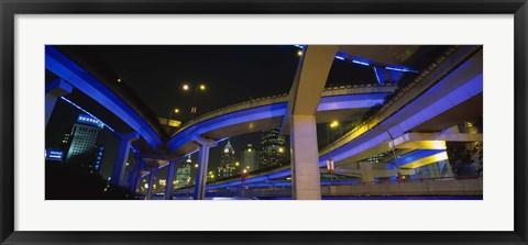 Framed Low Angle View Of Overpasses, Shanghai, China Print