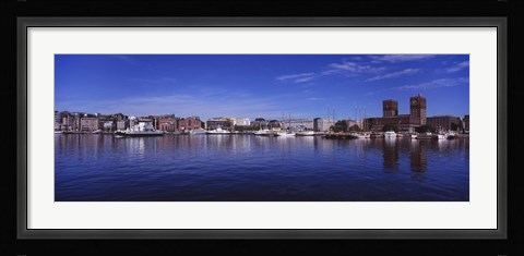 Framed Buildings On The Waterfront, Oslo, Norway Print