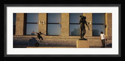 Framed Skateboarders In Front Of A Building, Oslo, Norway Print