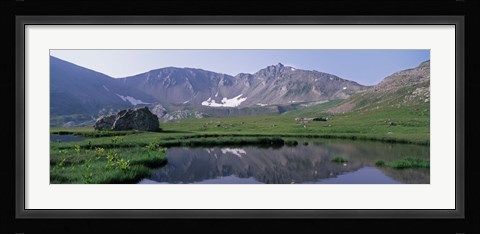 Framed Mountains Surrounding A Lake, Hinterland, French Riviera, France Print