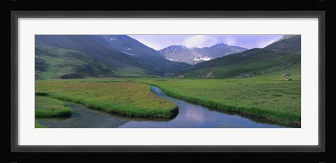 Framed Mountains Surrounding A Stream, Hinterland, French Riviera, France Print