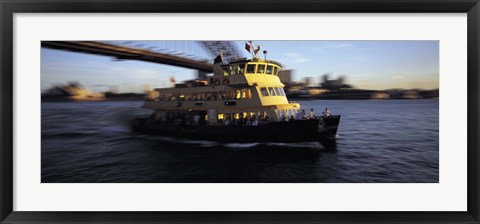 Framed Ferry passing under a bridge, Sydney Harbor Bridge, Sydney, Australia Print