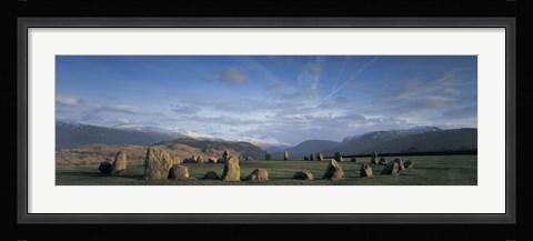 Framed Rocks on a field, Castelrigg Stone Circle, Keswick, Lake district, England Print