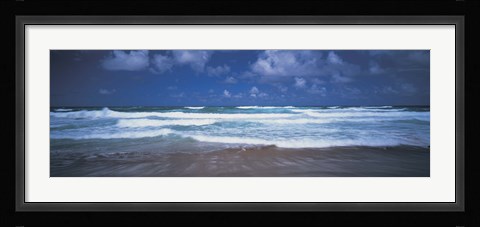 Framed Surf on the beach, Barbados, West Indies Print
