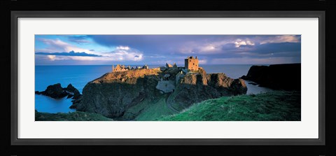 Framed High angle view of a castle, Stonehaven, Grampian, Aberdeen, Scotland Print
