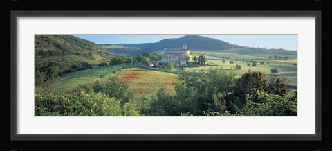 Framed High angle view of a church, Abbazia Di Sant Antimo, Tuscany, Italy Print