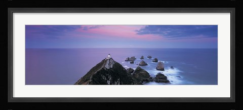 Framed High angle view of a lighthouse, Nugget Point, The Catlins, South Island New Zealand, New Zealand Print