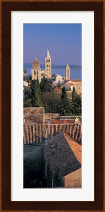 Framed High angle view of a town, Rab Island, Croatia Print