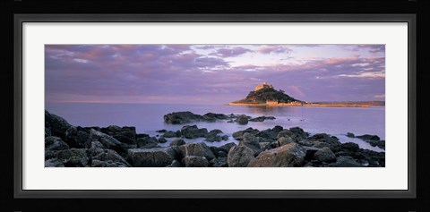 Framed Castle on top of a hill, St Michael's Mount, Cornwall, England Print