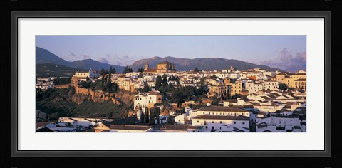 Framed High angle view of a town, Ronda, Andalucia, Spain Print