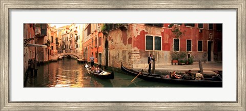 Framed Tourists in a gondola, Venice, Italy Print