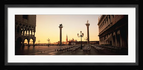 Framed Low angle view of sculptures in front of a building, St. Mark's Square, Venice, Italy Print