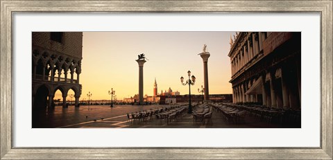 Framed Low angle view of sculptures in front of a building, St. Mark&#39;s Square, Venice, Italy Print