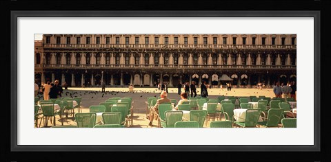 Framed Tourists outside of a building, Venice, Italy Print