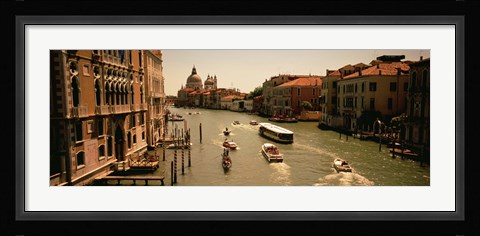 Framed High angle view of boats in water, Venice, Italy Print