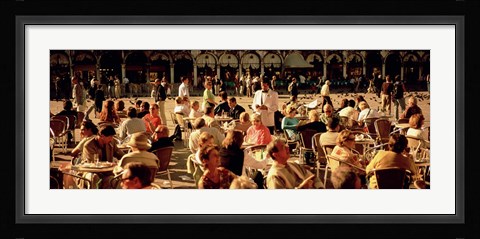 Framed Tourists at a sidewalk cafe, Venice, Italy Print