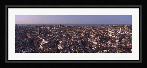 Framed High Angle View Of A City, Venice, Italy Print