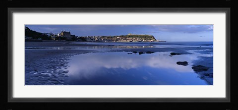 Framed Reflection Of Cloud In Water, Scarborough, South Bay, North Yorkshire, England, United Kingdom Print