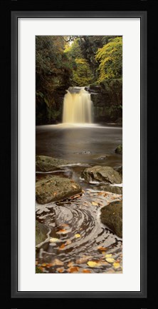 Framed Waterfall In A Forest, Thomason Foss, Goathland, North Yorkshire, England, United Kingdom Print