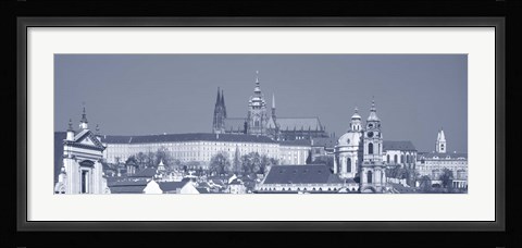 Framed Buildings In A City, Hradcany Castle, St. Nicholas Church, Prague, Czech Republic Print