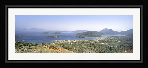 Framed High angle view of a coastline, Lefkas island, Greece Print