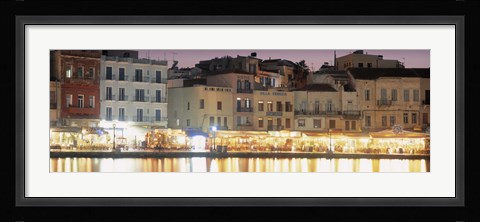 Framed Bars on the waterfront, Crete, Greece Print