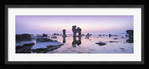 Framed Rocks On The Beach, Faro, Gotland, Sweden Print