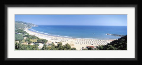 Framed High angle view of the beach, Sperlonga, Lazio, Italy Print