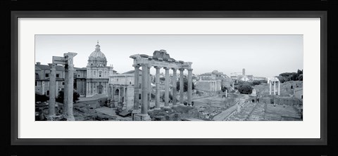 Framed Ruins Of An Old Building, Rome, Italy (black and white) Print