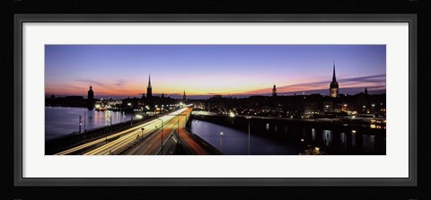 Framed High angle view of traffic on a highway, Stockholm, Sweden Print