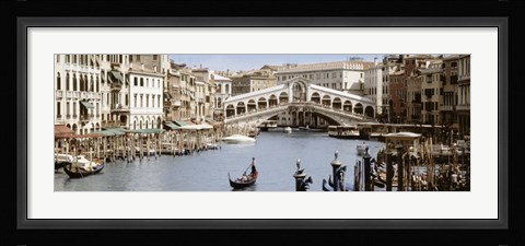 Framed Bridge Over A Canal, Rialto Bridge, Venice, Veneto, Italy Print