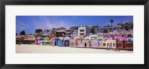 Framed Houses On The Beach, Capitola, Santa Cruz, California, USA Print