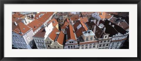 Framed High angle view of buildings in a city, Czech Republic, Prague Print