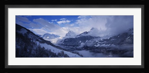 Framed Clouds over mountains, Alps, Glarus, Switzerland Print