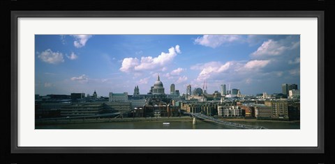 Framed Buildings on the waterfront, St. Paul's Cathedral, London, England Print